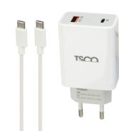 TSCO TTC 60 3A QC3.0 PD 27W Type-C Travel Adapter With Type-C To Type-C Cable