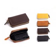 Natural Leather Zipper Pocket Wallet
